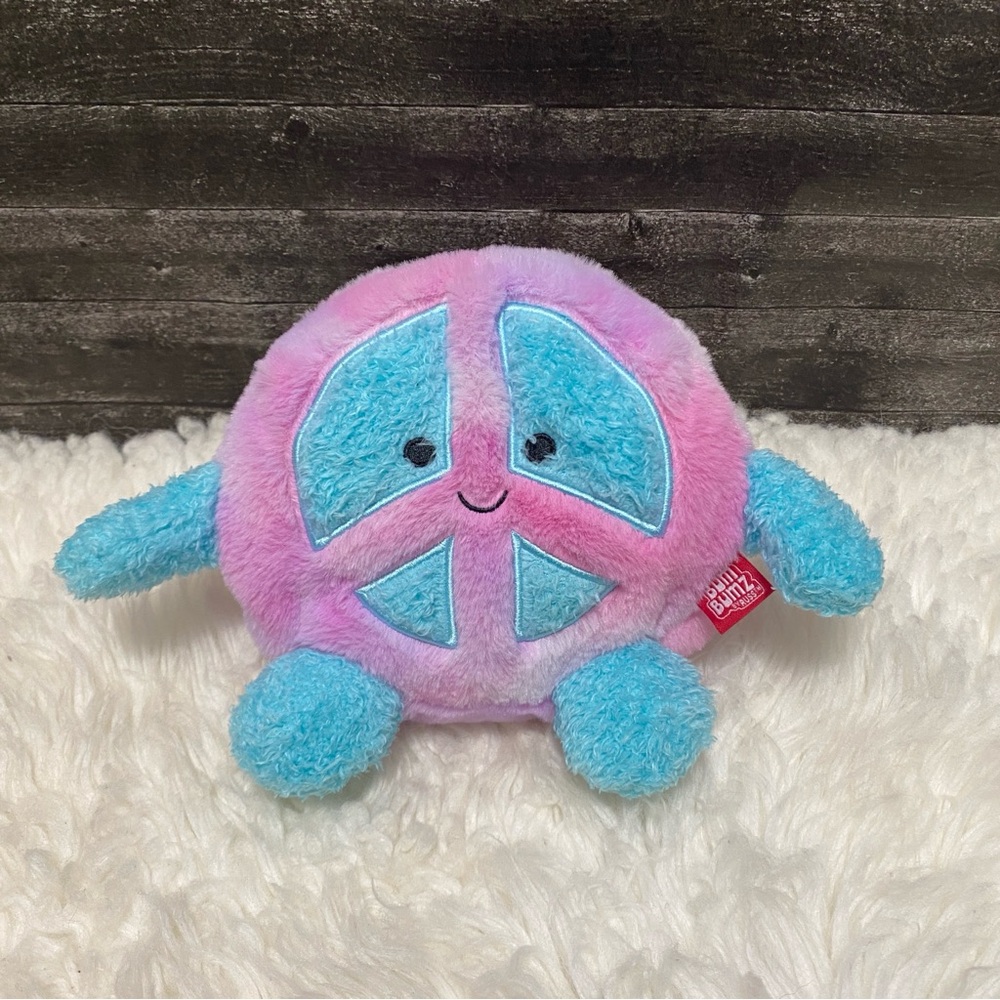 BUM BUMZ MEGS THE PEACE SIGN SOFT PLUSH PURPLE BLUE RETROBUMZ